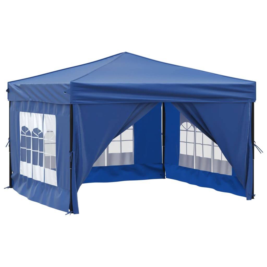 vidaXL Partyzelt Faltbar mit Seitenwänden Blau 3x3 m