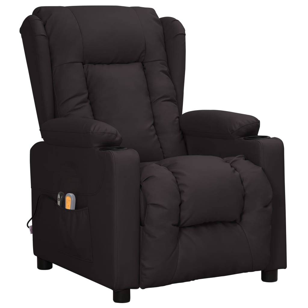 vidaXL Massagesessel Elektrisch Schwarz Kunstleder
