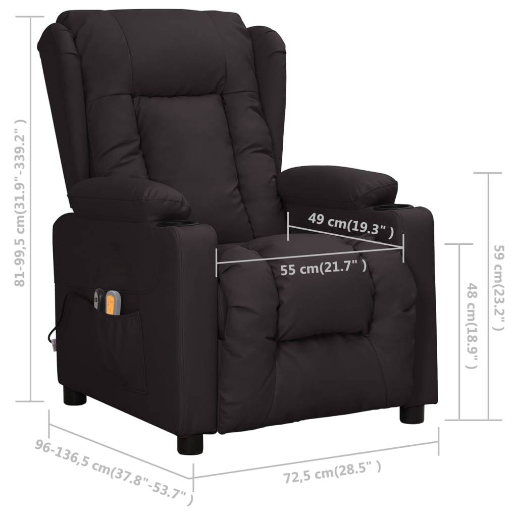 vidaXL Massagesessel Elektrisch Schwarz Kunstleder