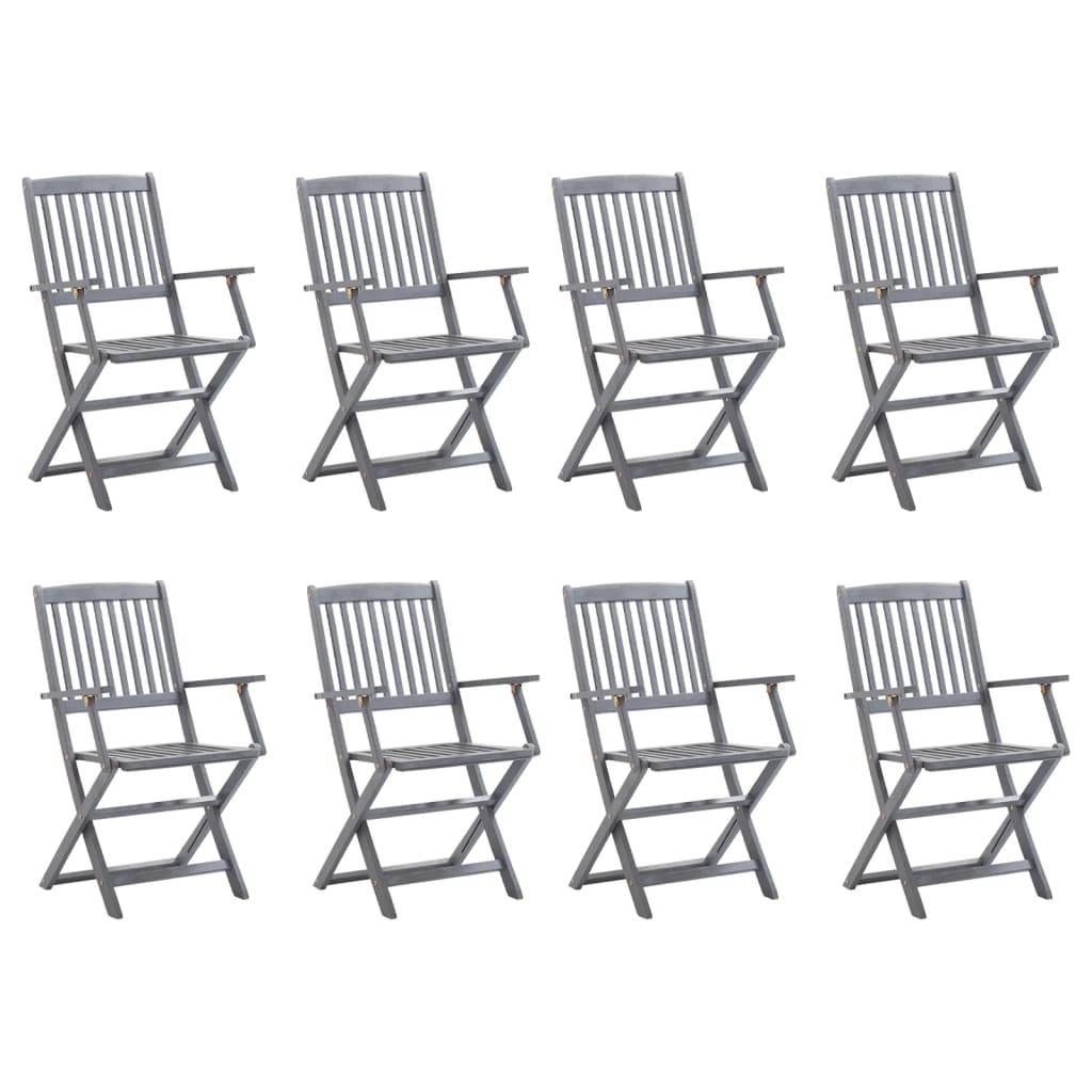 vidaXL Klappbare Gartenstühle 8 Stk. Massivholz Akazie