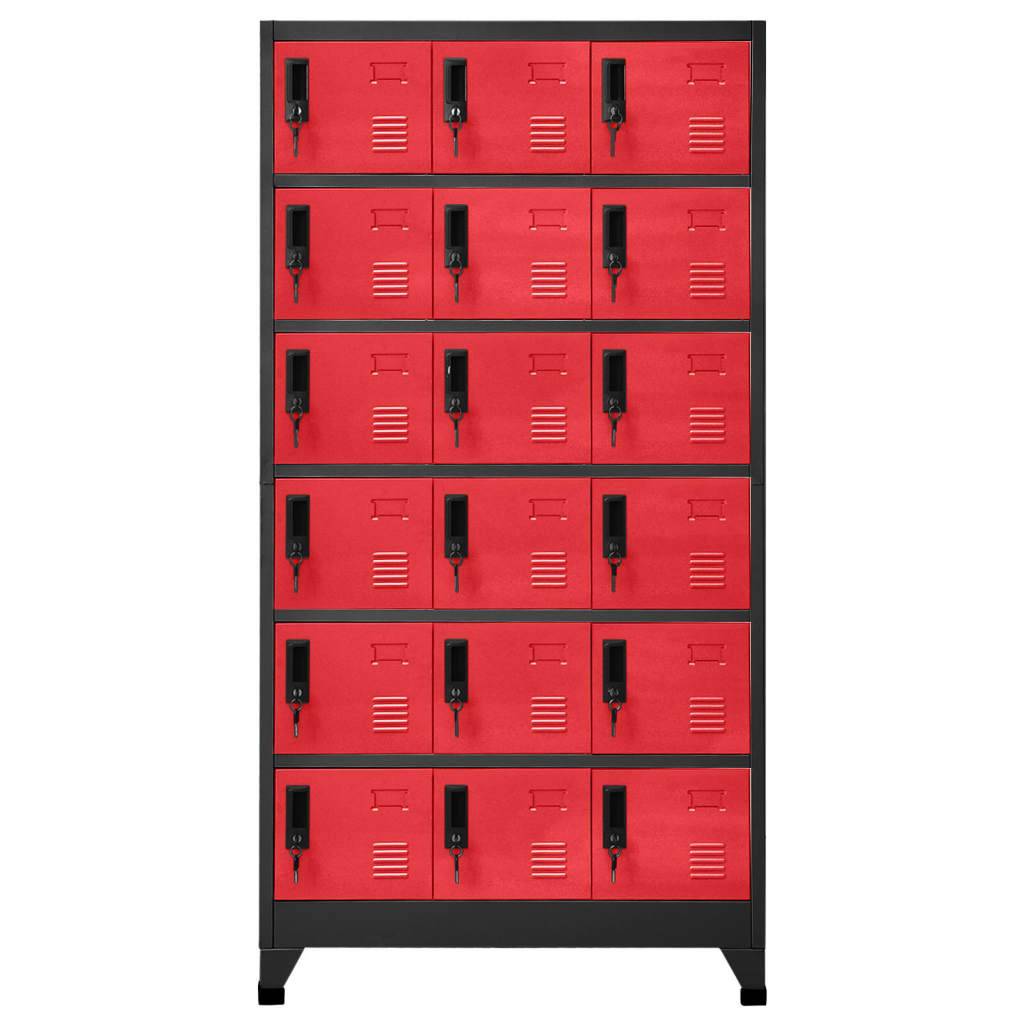 vidaXL Schließfachschrank Anthrazit und Rot 90x40x180 cm Stahl