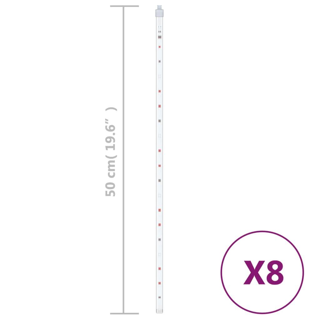 vidaXL LED Meteor-Lichter 8 Stk. 50 cm Mehrfarbig 288 LEDs
