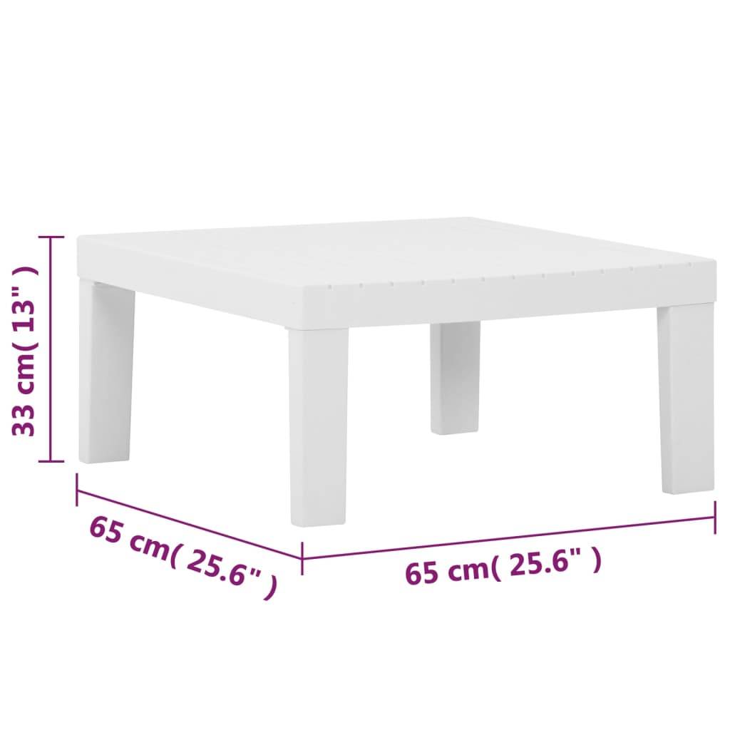 vidaXL 4-tlg. Garten-Lounge-Set mit Auflagen Kunststoff Weiß
