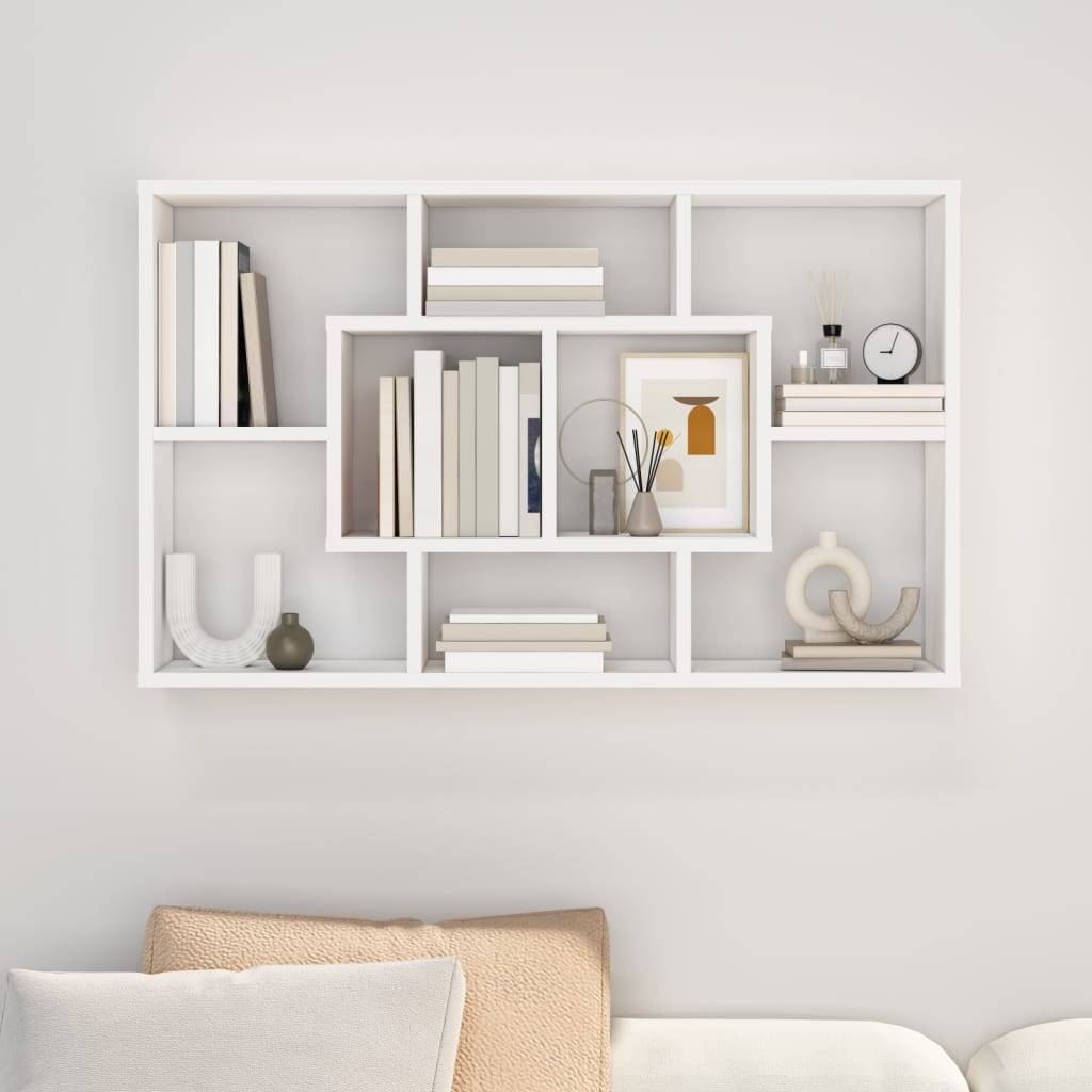 vidaXL Wandregal Weiß 85x16x52,5 cm Holzwerkstoff