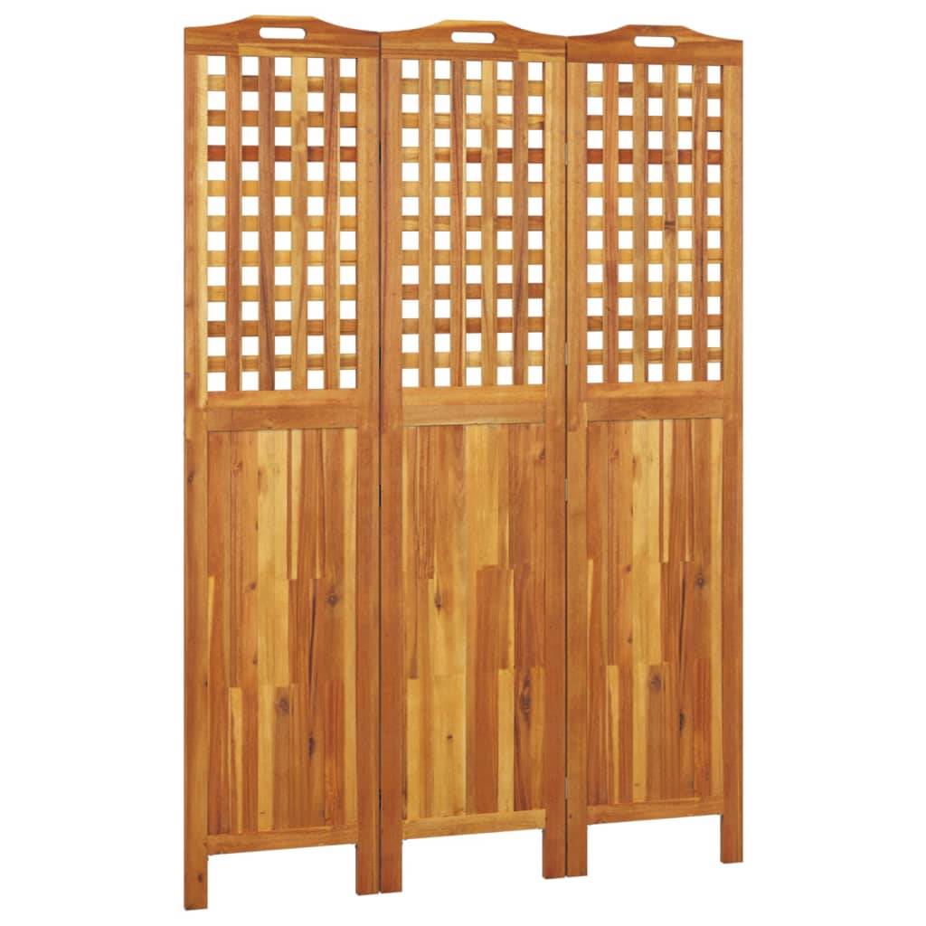vidaXL 3-tlg. Paravent 121,5x2x180 cm Massivholz Akazie