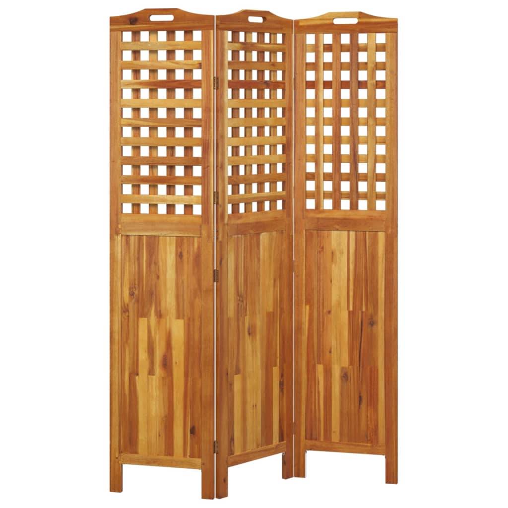 vidaXL 3-tlg. Paravent 121,5x2x180 cm Massivholz Akazie
