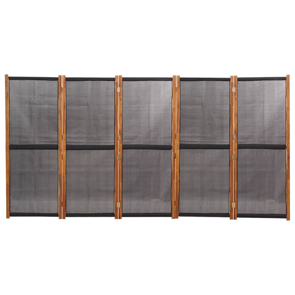 vidaXL 5-tlg. Raumteiler Schwarz 350x180 cm