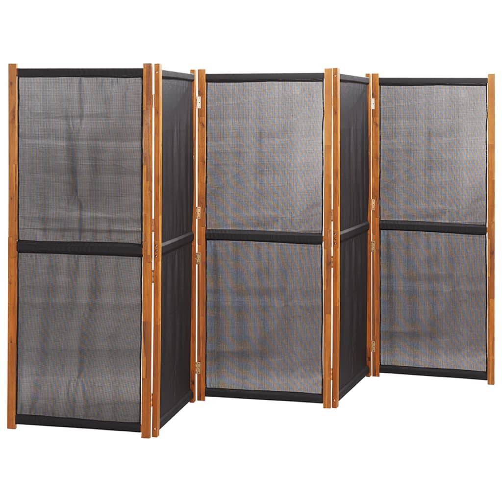 vidaXL 5-tlg. Raumteiler Schwarz 350x180 cm