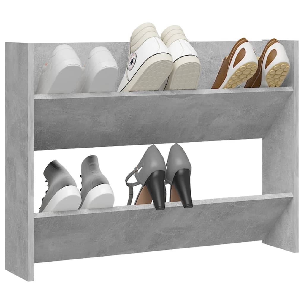 vidaXL Wand-Schuhschrank Betongrau 80x18x60 cm Holzwerkstoff