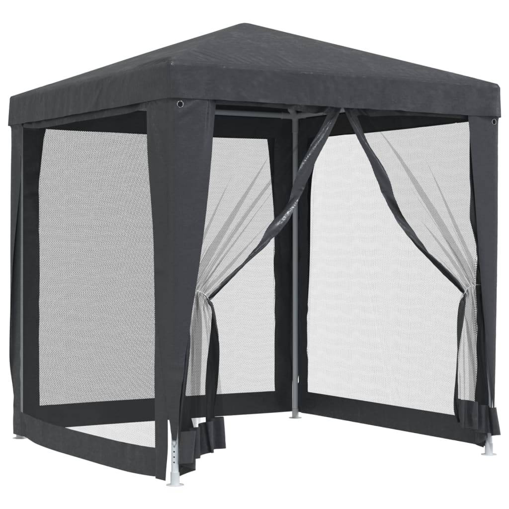 vidaXL Partyzelt mit 4 Mesh-Seitenwänden Anthrazit 2x2 m HDPE