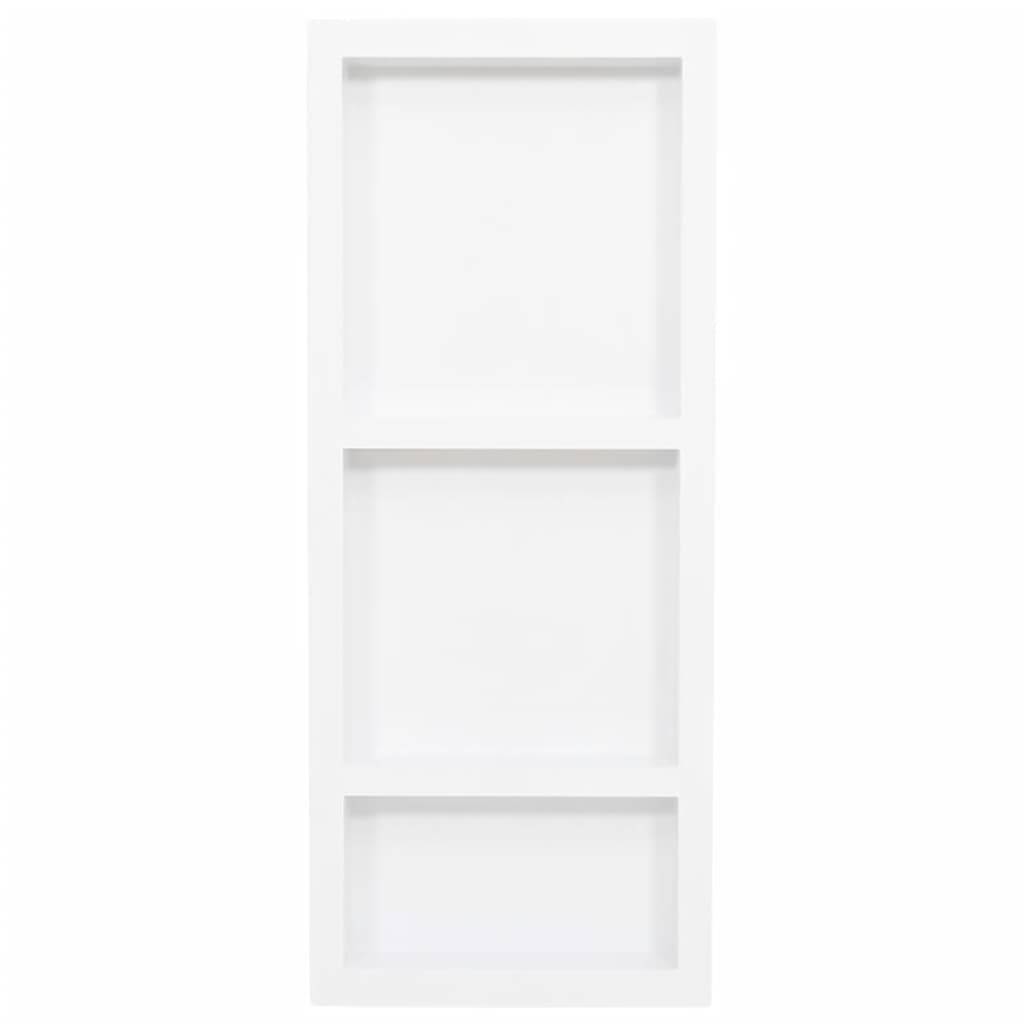 vidaXL Duschnische mit 3 Fächern Hochglanz-Weiß 41x99x9 cm