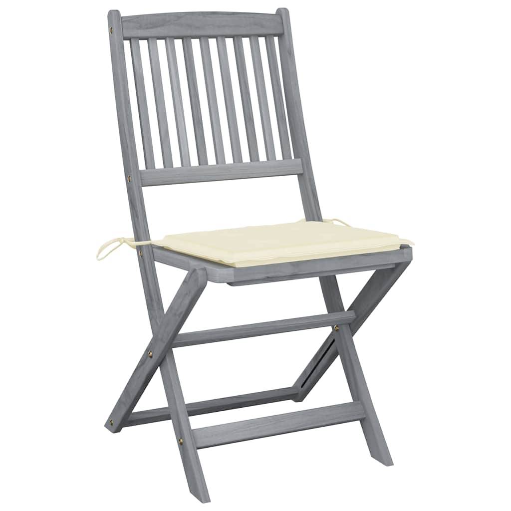 vidaXL Klappbare Gartenstühle 6 Stk. mit Sitzkissen Massivholz Akazie