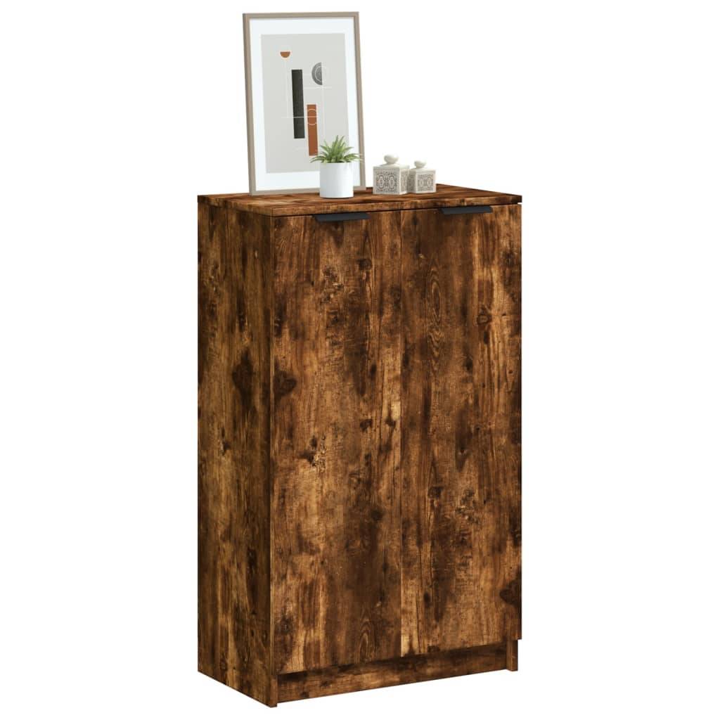 vidaXL Schuhschrank Räuchereiche 59x35x100 cm Holzwerkstoff