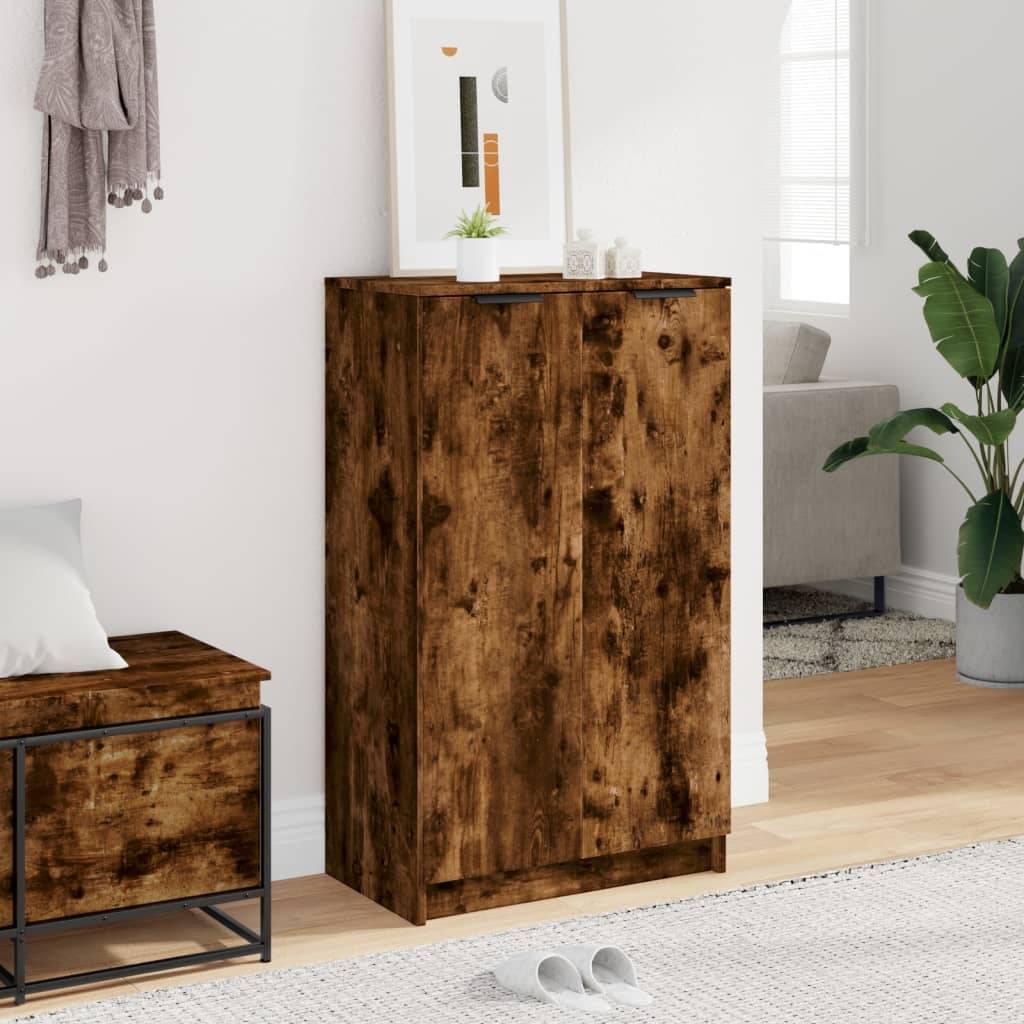 vidaXL Schuhschrank Räuchereiche 59x35x100 cm Holzwerkstoff