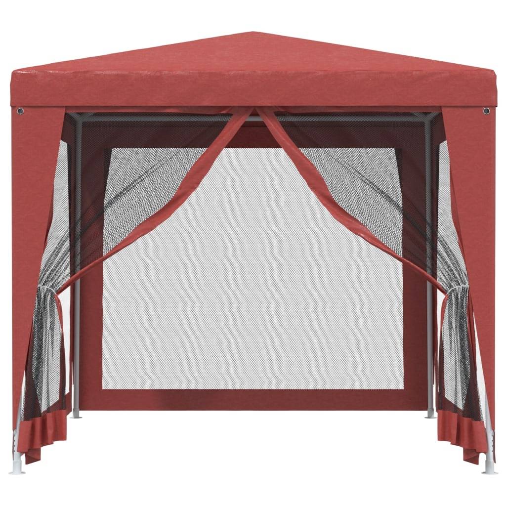 vidaXL Partyzelt mit 4 Mesh-Seitenwänden Rot 2,5x2,5 m HDPE