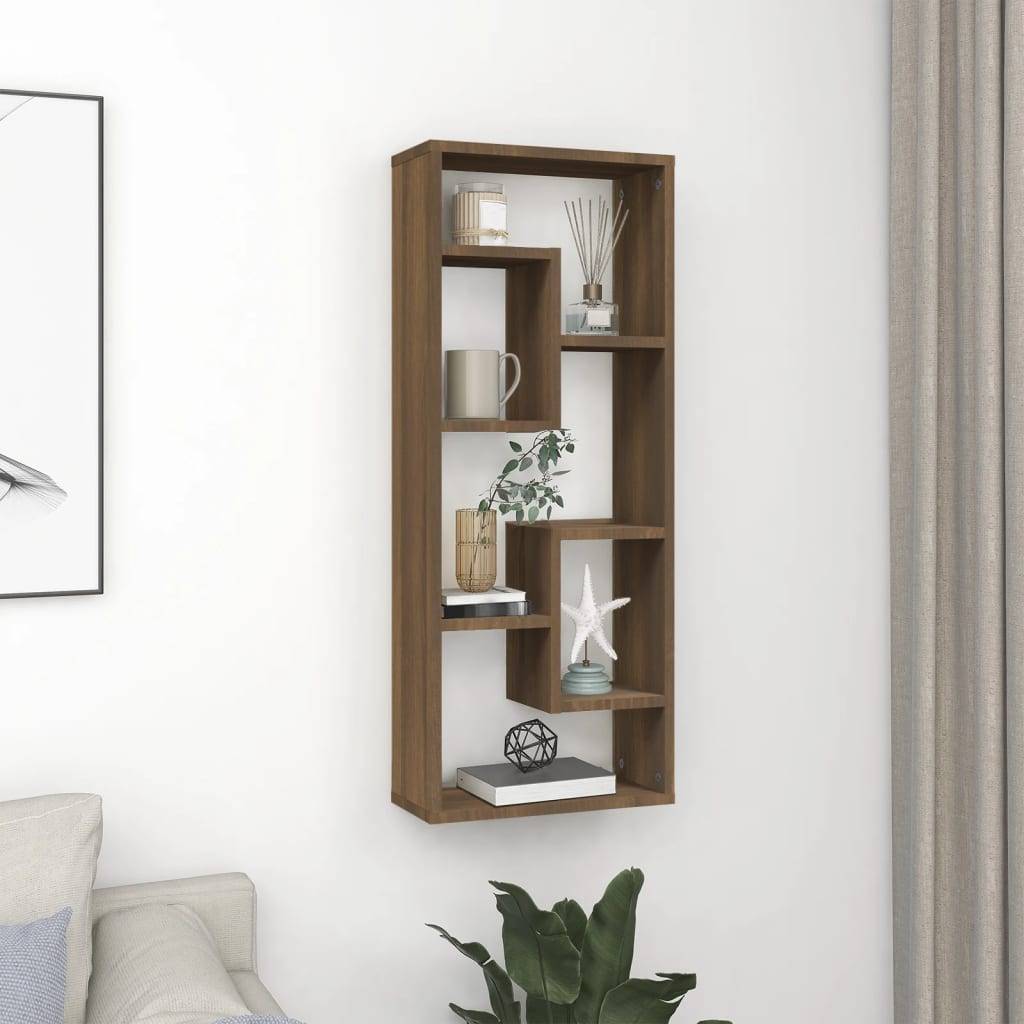 vidaXL Wandregal Braun Eichen-Optik 36x16x90 cm Holzwerkstoff
