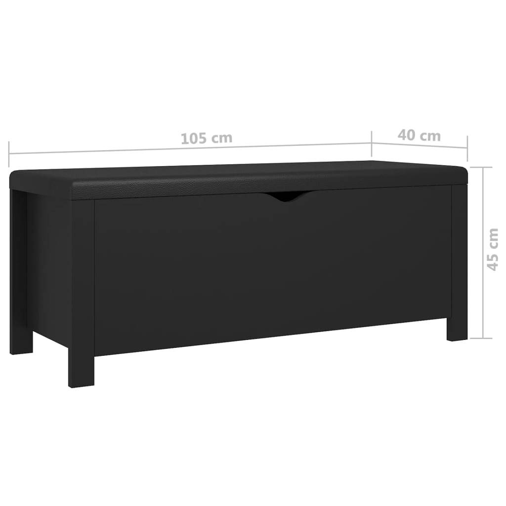 vidaXL Sitzbank mit Stauraum Kissen Schwarz 105x40x45cm Holzwerkstoff