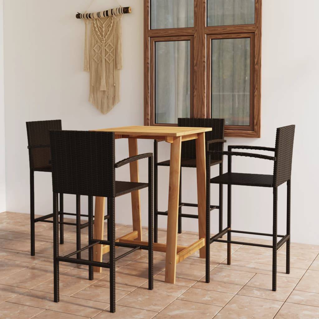 vidaXL 5-tlg. Gartenbar-Set Braun