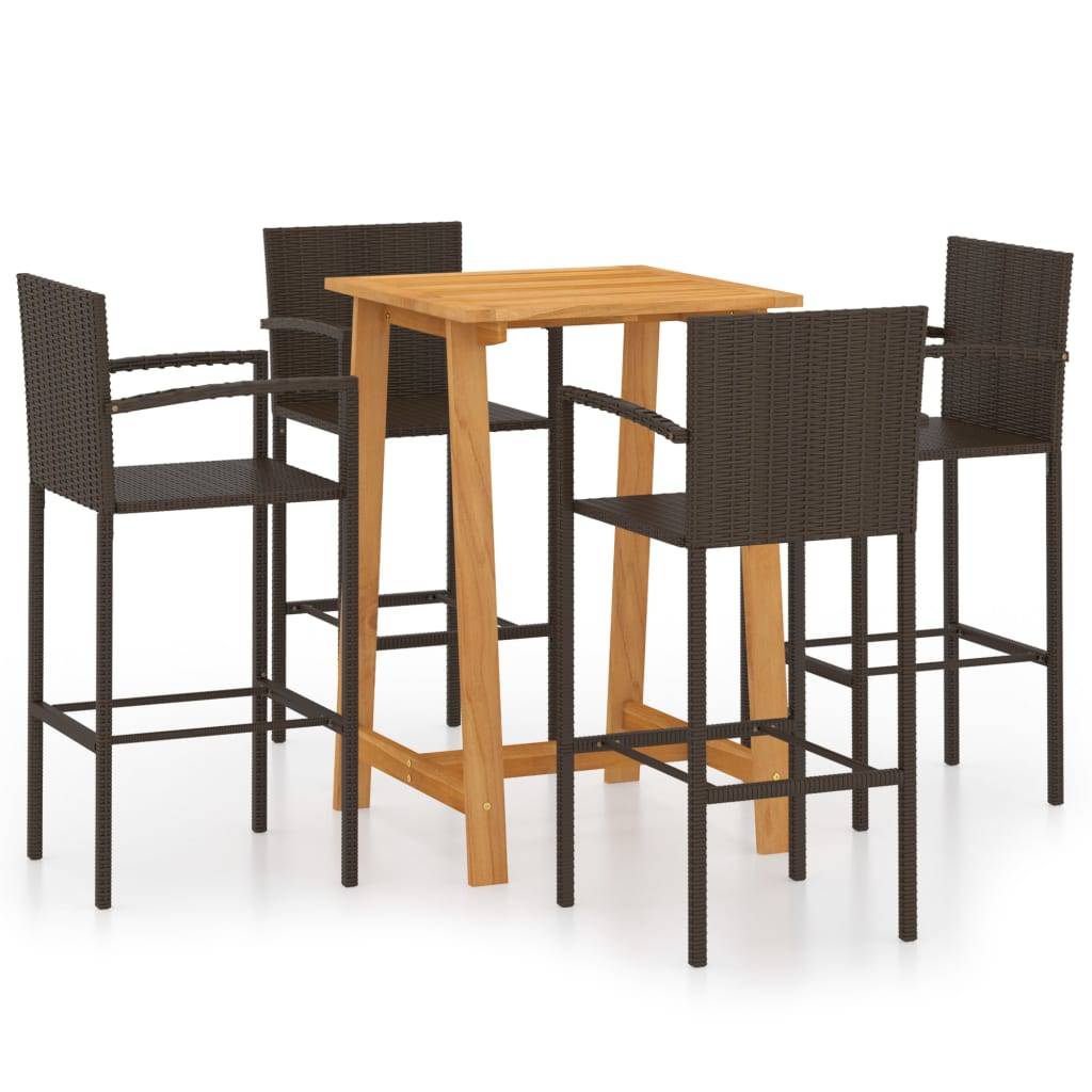 vidaXL 5-tlg. Gartenbar-Set Braun