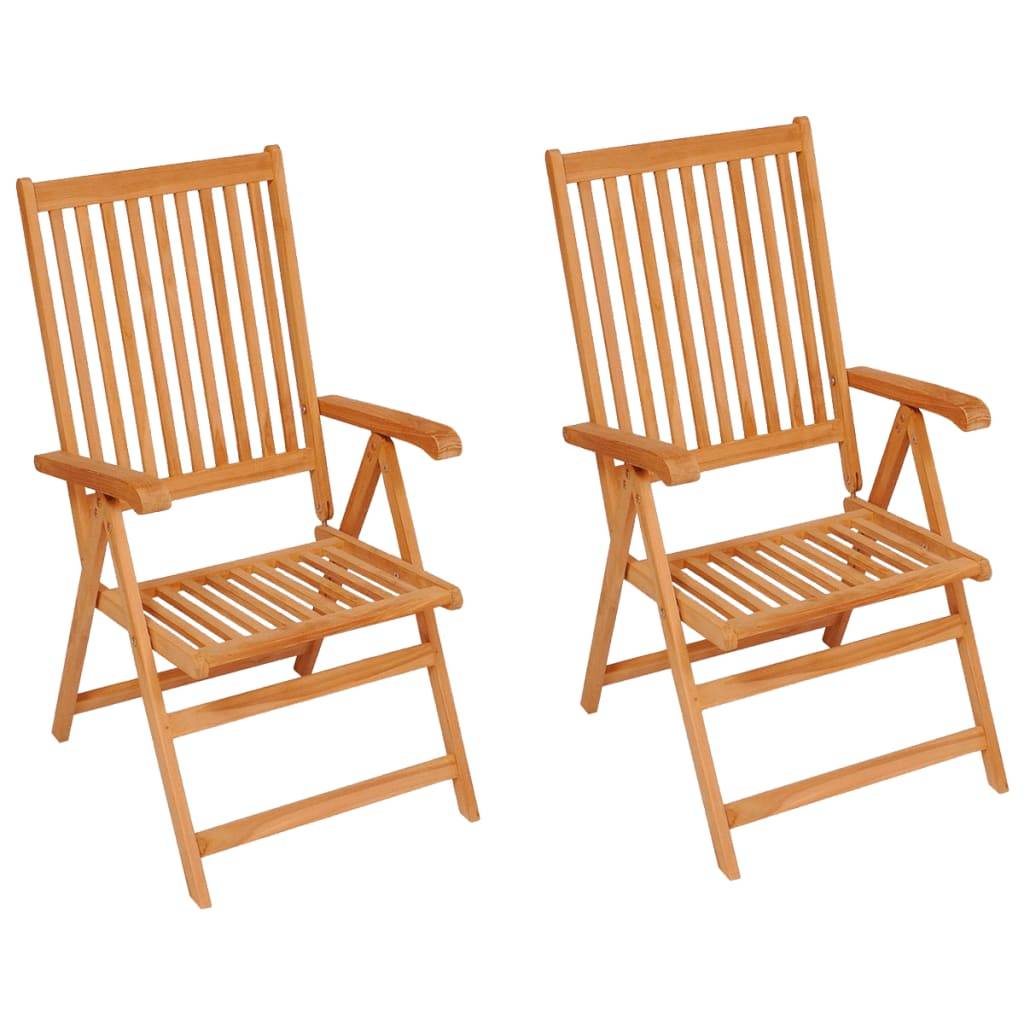 vidaXL Gartenstühle 2 Stk. mit Anthrazit Kissen Massivholz Teak