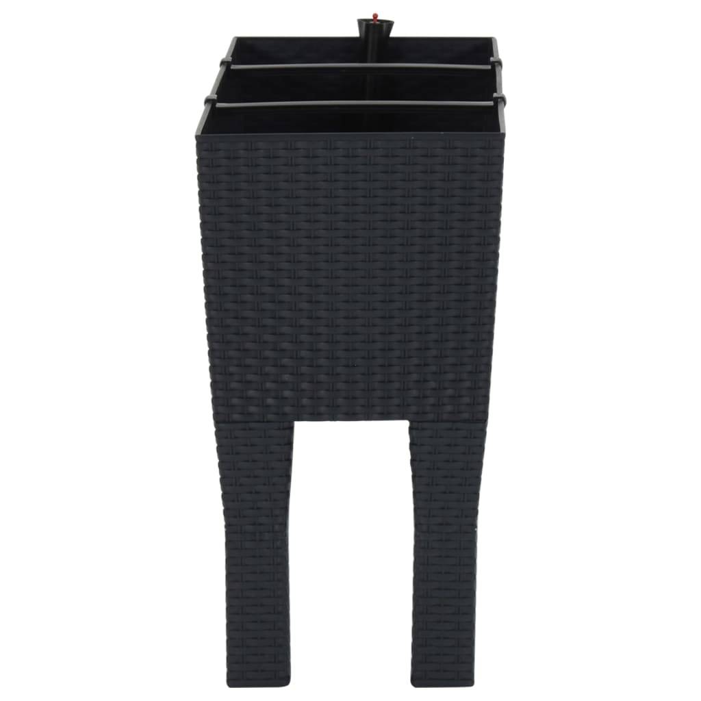 vidaXL Hochbeet Anthrazit 60x25x46 cm PP-Rattan