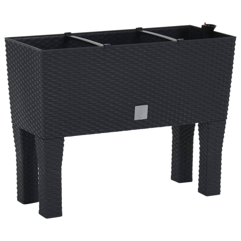 vidaXL Hochbeet Anthrazit 60x25x46 cm PP-Rattan