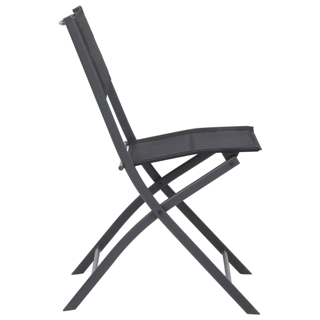 vidaXL Klappbare Gartenstühle 2 Stk. Stahl und Textilene