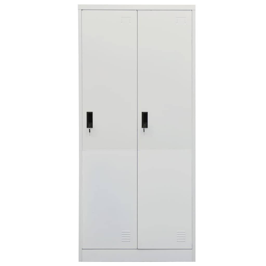 vidaXL Kleiderschrank Hellgrau 80x50x180 cm Stahl