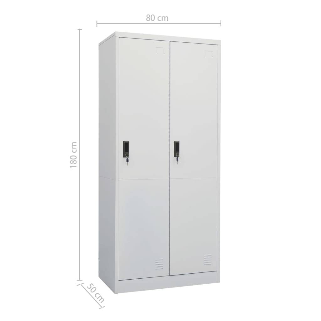 vidaXL Kleiderschrank Hellgrau 80x50x180 cm Stahl