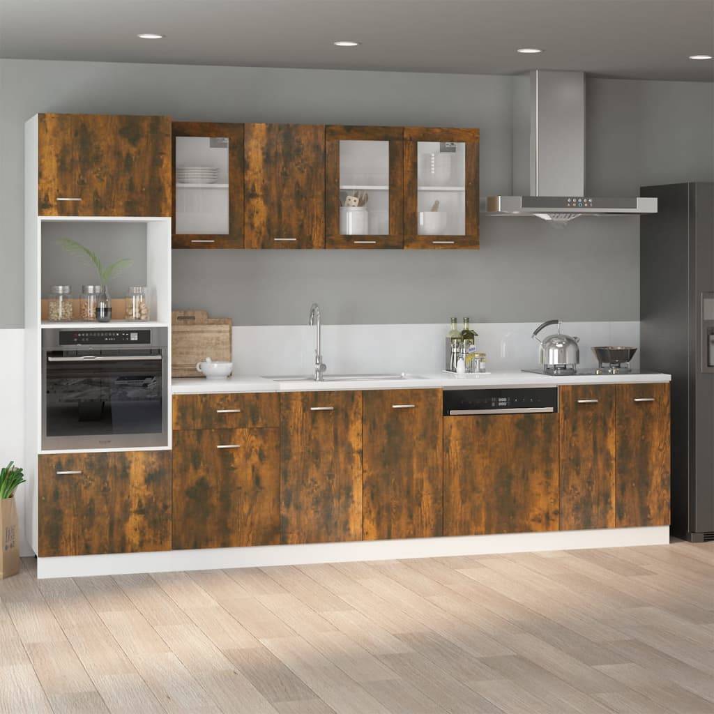 vidaXL Spülenunterschrank Lyon Räuchereiche 80x46x81,5 cm Holzwerkstoff