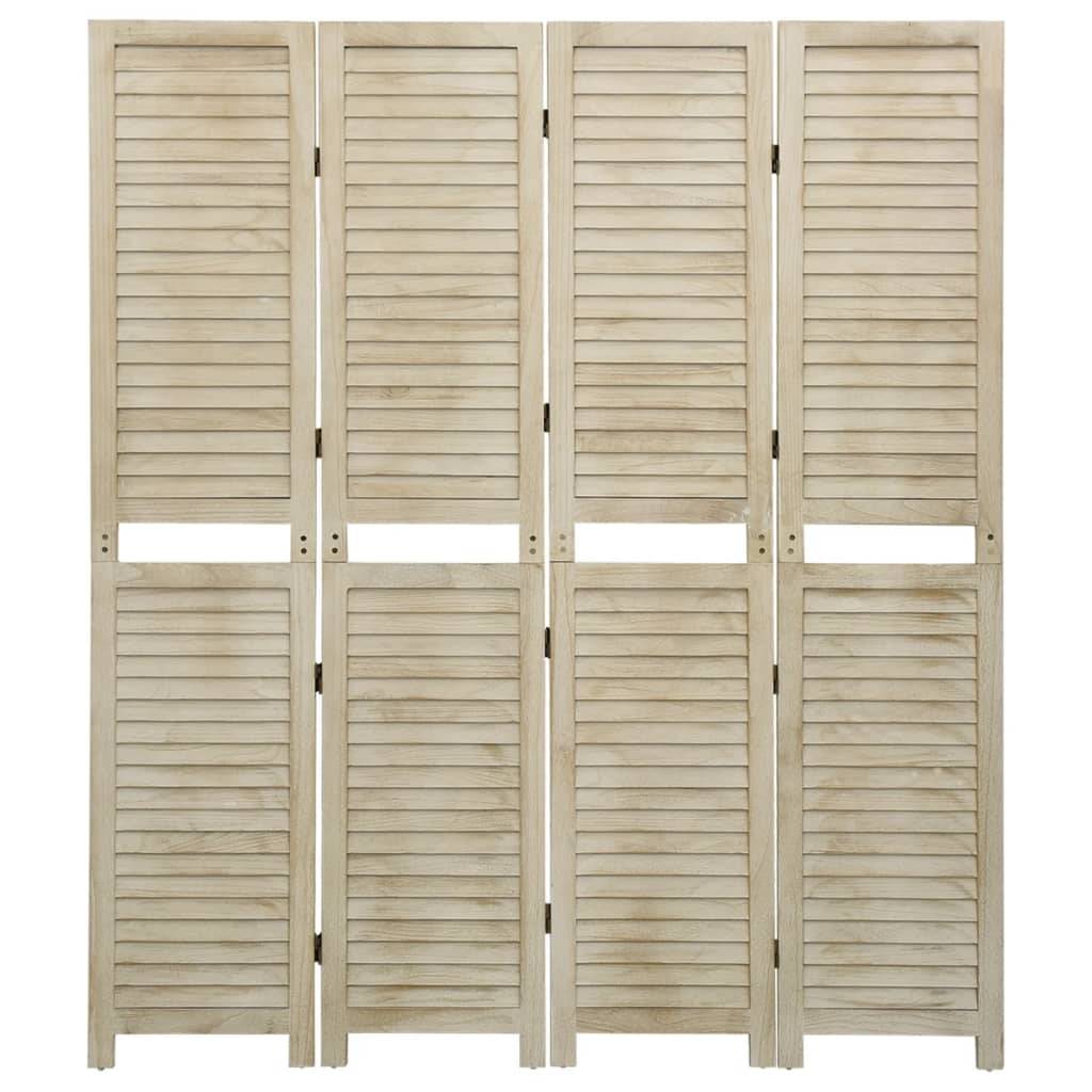 vidaXL 4-tlg. Raumteiler 140x165 cm Massivholz Paulownia