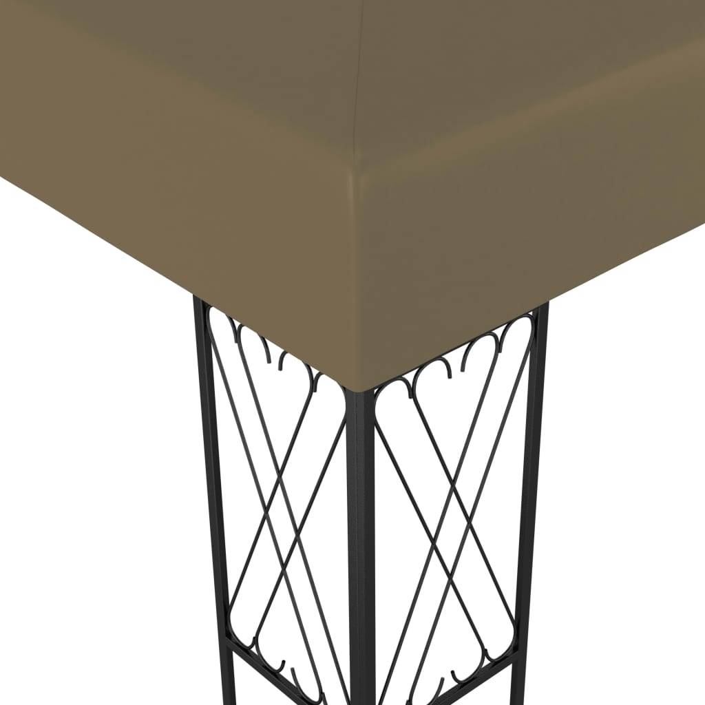 vidaXL Pavillon mit LED-Lichterkette 3x4 m Taupe Stoff