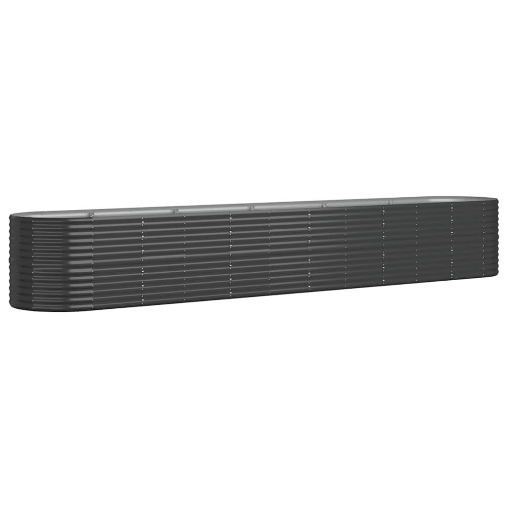 vidaXL Hochbeet Pulverbeschichteter Stahl 440x80x68 cm Anthrazit