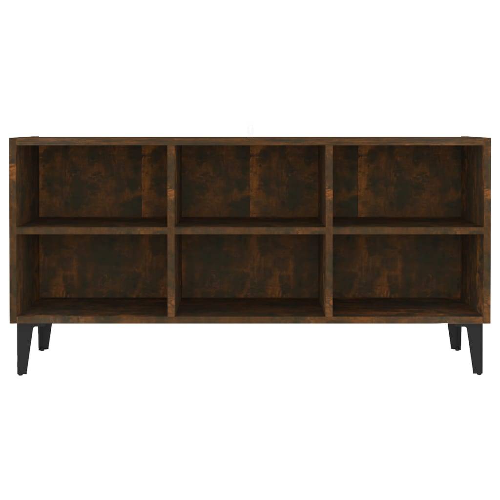 vidaXL TV-Schrank mit Metallbeinen Räuchereiche 103,5x30x50 cm