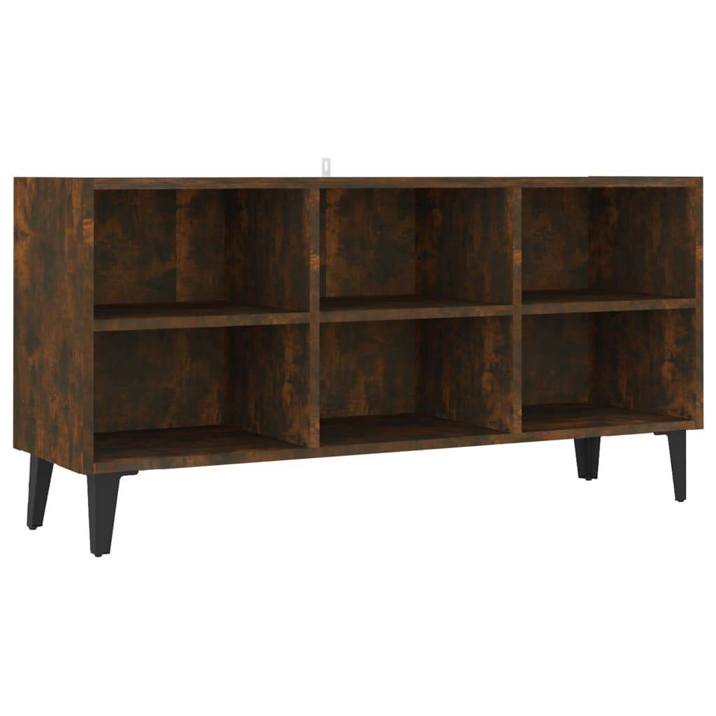 vidaXL TV-Schrank mit Metallbeinen Räuchereiche 103,5x30x50 cm