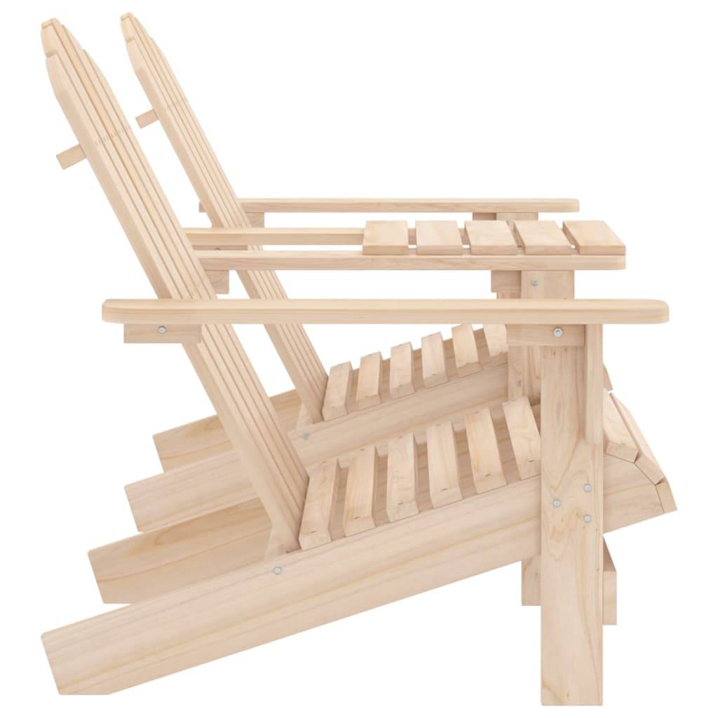 vidaXL Garten-Adirondack-Stühle mit Teetisch Massivholz Tanne