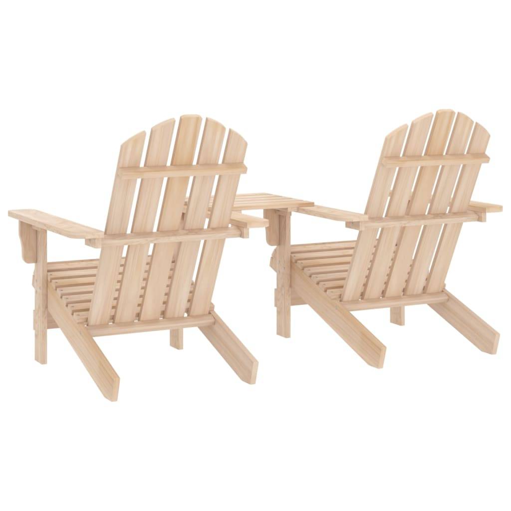 vidaXL Garten-Adirondack-Stühle mit Teetisch Massivholz Tanne