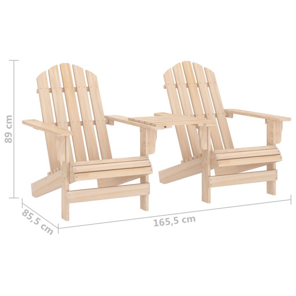 vidaXL Garten-Adirondack-Stühle mit Teetisch Massivholz Tanne