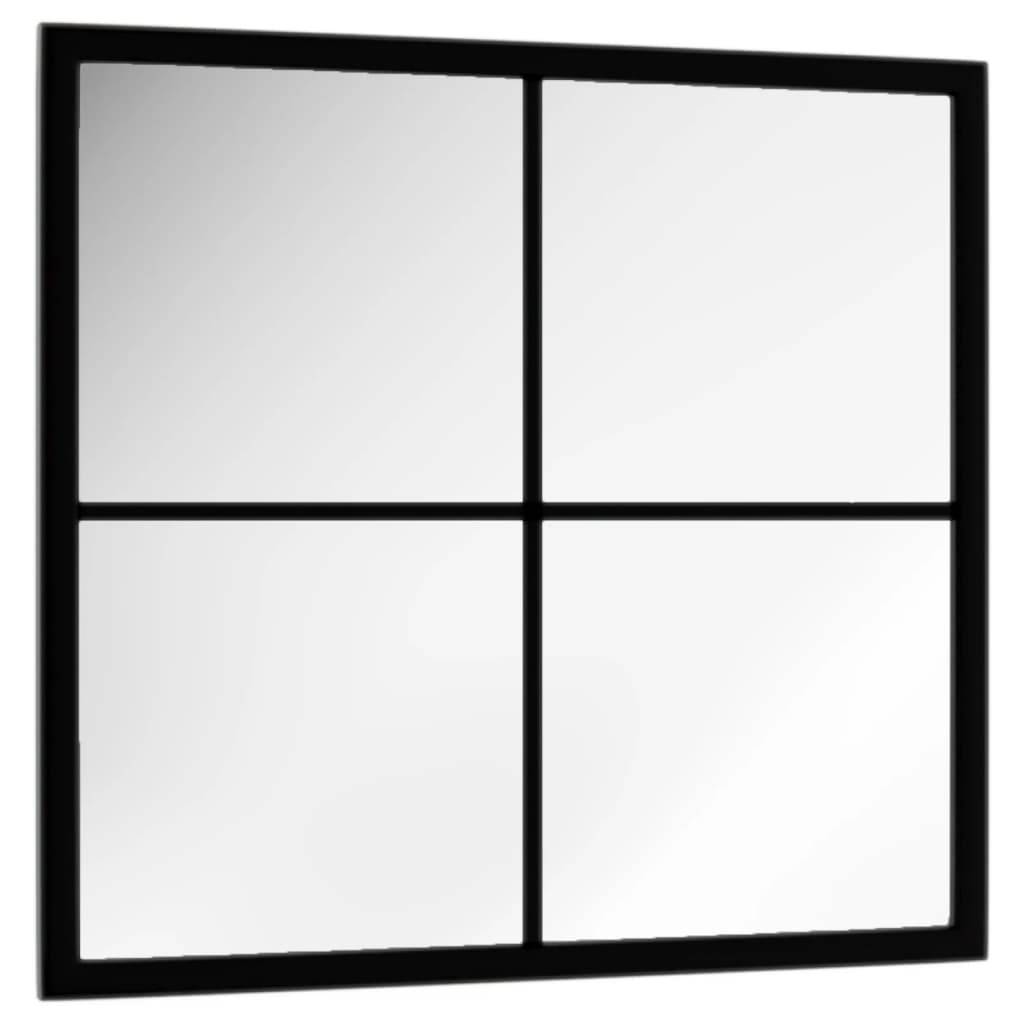 vidaXL Wandspiegel Schwarz 40x40 cm Metall