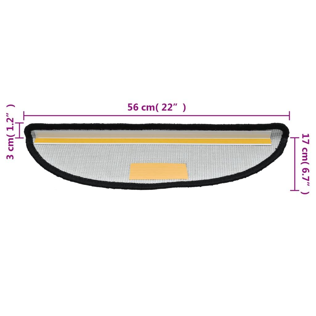 vidaXL Stufenmatten 10 Stk. 56x17x3 cm Schwarz