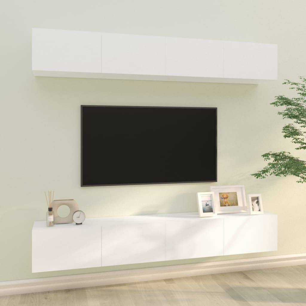 vidaXL TV-Wandschränke 4 Stk. Weiß 100x30x30 cm