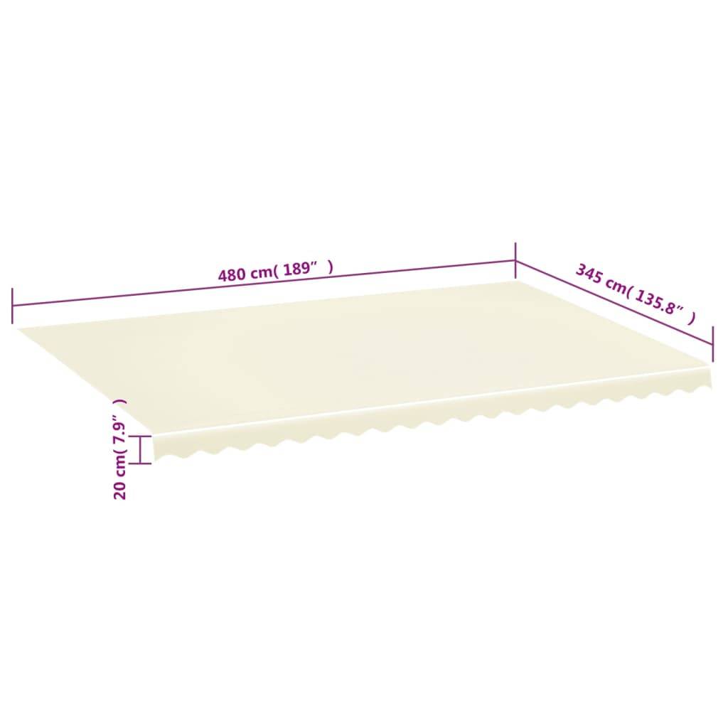 vidaXL Markisenbespannung Creme 5x3,5 m