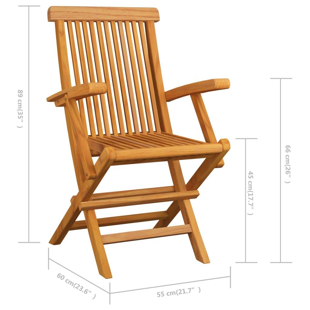 vidaXL Gartenstühle mit Anthrazit Kissen 3 Stk. Massivholz Teak