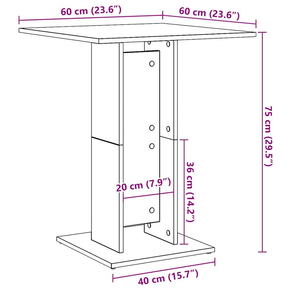 vidaXL Bistrotisch Grau Sonoma 60x60x75 cm Holzwerkstoff