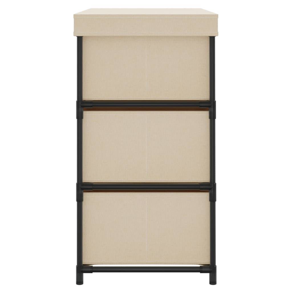 vidaXL Lagerschrank mit 6 Schubladen 55×29×55 cm Creme Stahl