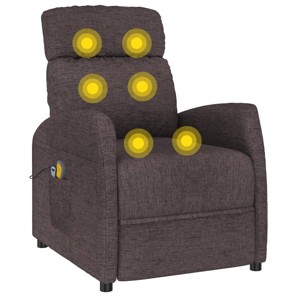 vidaXL Massagesessel Elektrisch Dunkelbraun Stoff