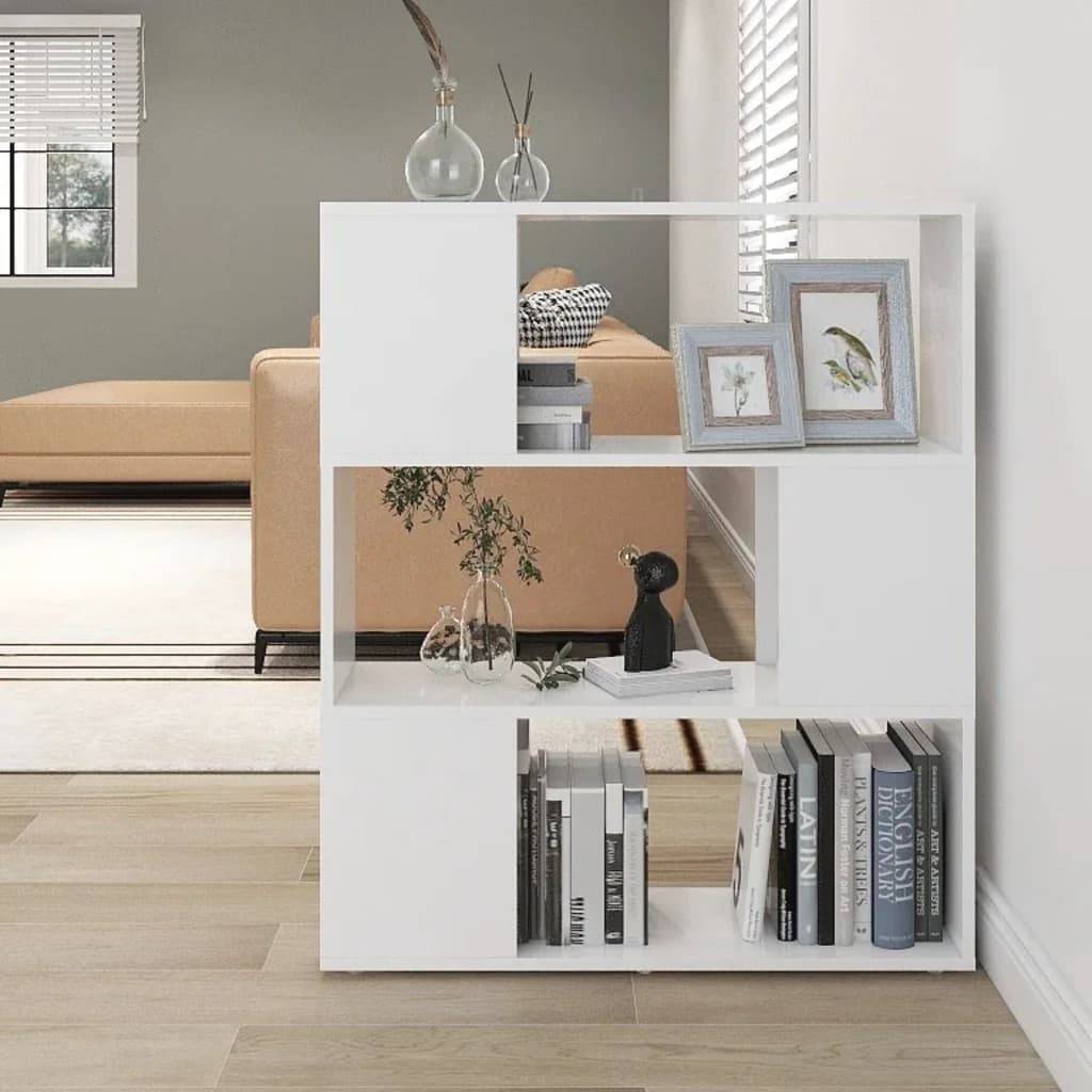 vidaXL Bücherregal Raumteiler Weiß 80x24x94 cm Holzwerkstoff