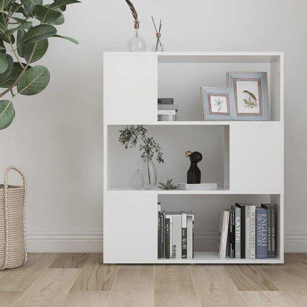 vidaXL Bücherregal Raumteiler Weiß 80x24x94 cm Holzwerkstoff