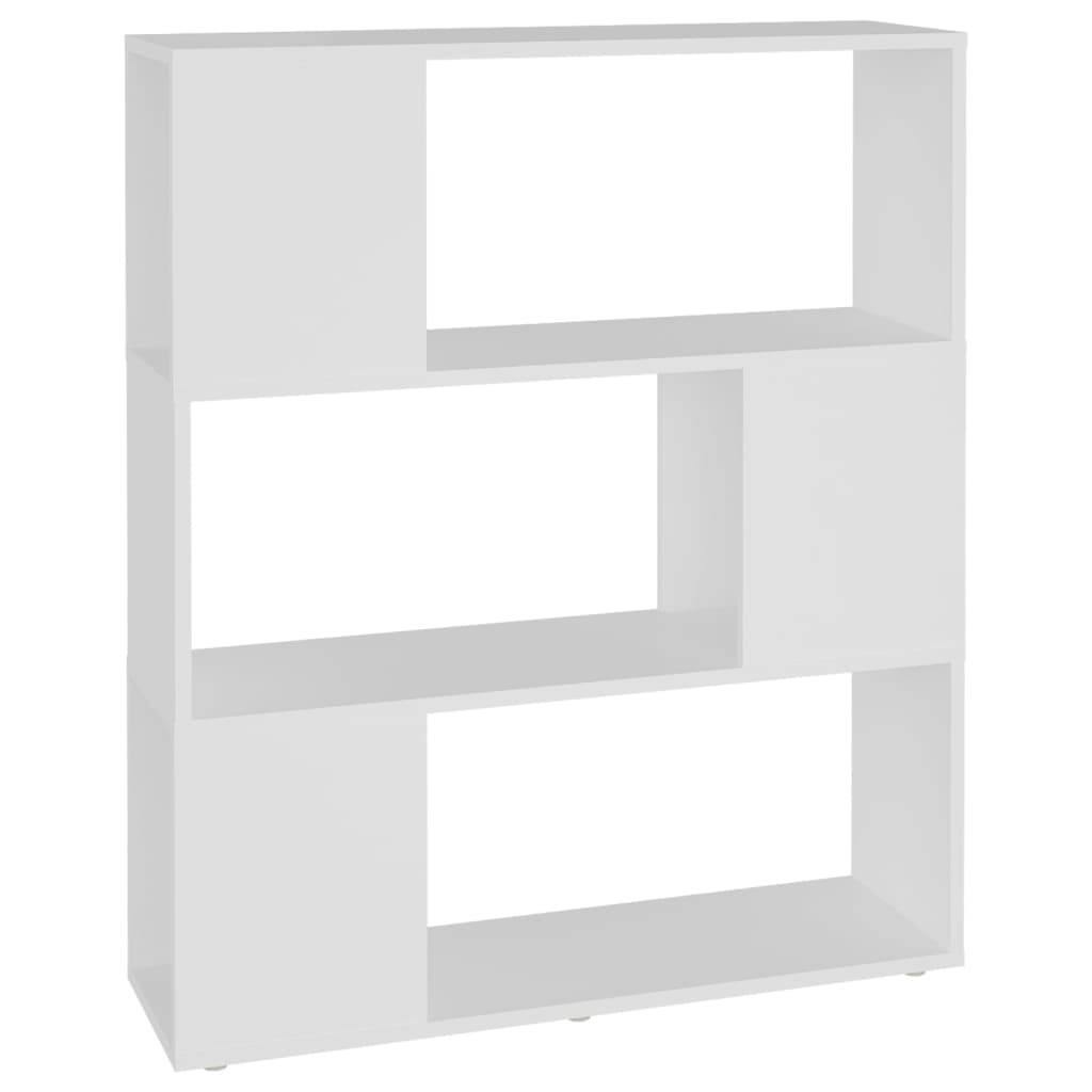 vidaXL Bücherregal Raumteiler Weiß 80x24x94 cm Holzwerkstoff