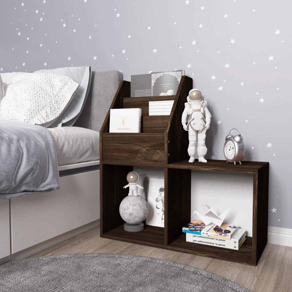 vidaXL Kinder-Bücherregal Räuchereiche 71x30x78,5 cm Holzwerkstoff